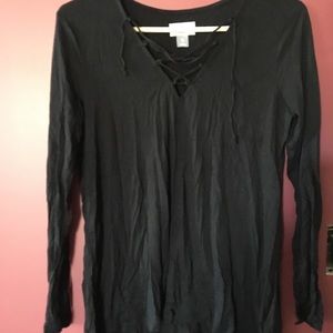 Long sleeve old navy criss cross t shirt